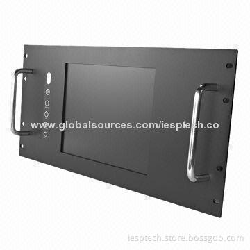 12.1-inch Industrial LCD PC Monitor, 6U Rack Mount, USB/RS232 Touchscreen, VGA, 12V DC IN, OEM/DOM